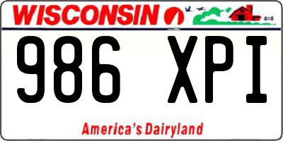 WI license plate 986XPI