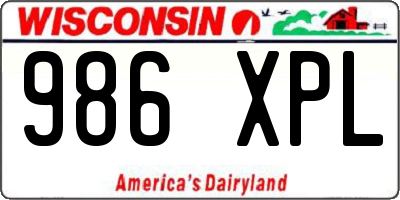 WI license plate 986XPL