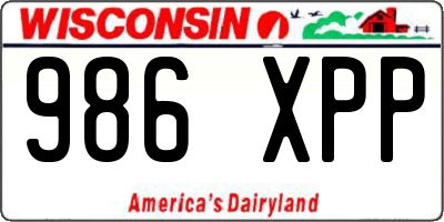 WI license plate 986XPP