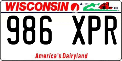 WI license plate 986XPR