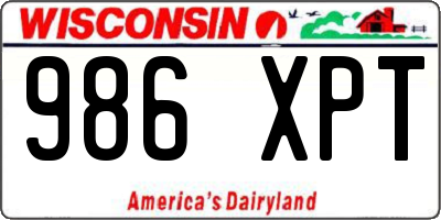 WI license plate 986XPT