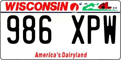 WI license plate 986XPW