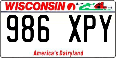 WI license plate 986XPY