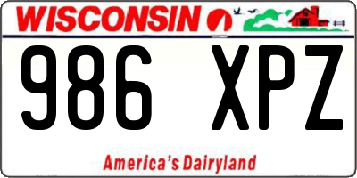 WI license plate 986XPZ