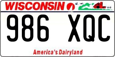 WI license plate 986XQC