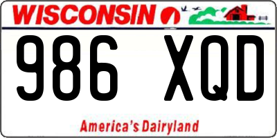 WI license plate 986XQD