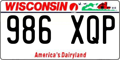 WI license plate 986XQP