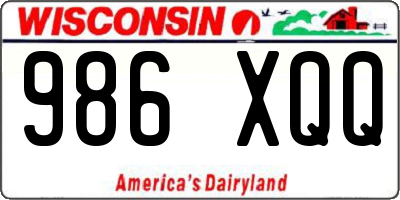 WI license plate 986XQQ