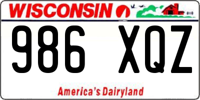 WI license plate 986XQZ