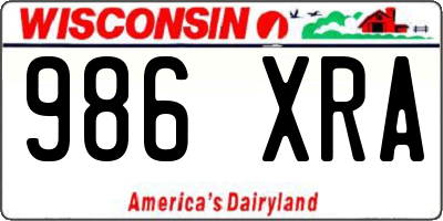 WI license plate 986XRA