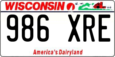 WI license plate 986XRE