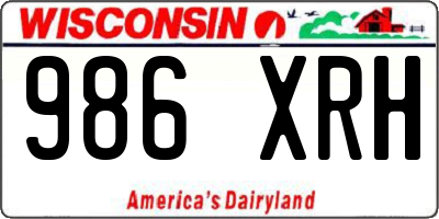 WI license plate 986XRH