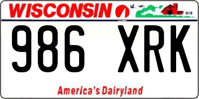 WI license plate 986XRK