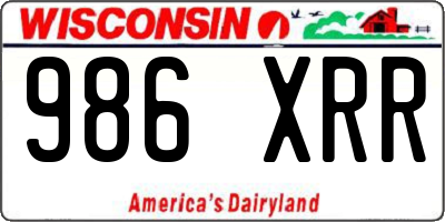 WI license plate 986XRR