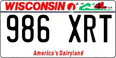 WI license plate 986XRT
