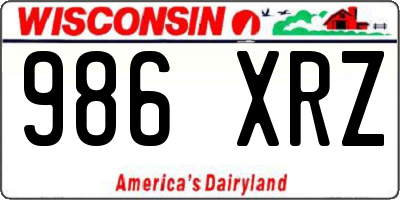 WI license plate 986XRZ