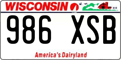 WI license plate 986XSB