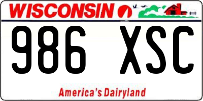 WI license plate 986XSC