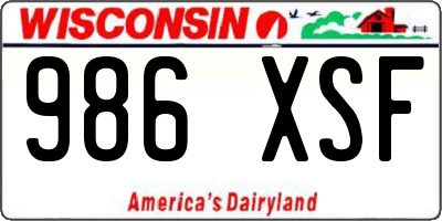WI license plate 986XSF