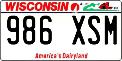 WI license plate 986XSM