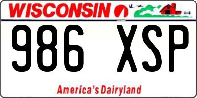 WI license plate 986XSP