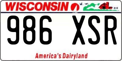 WI license plate 986XSR