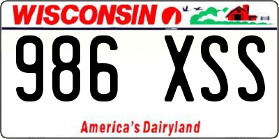 WI license plate 986XSS