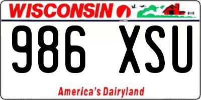 WI license plate 986XSU
