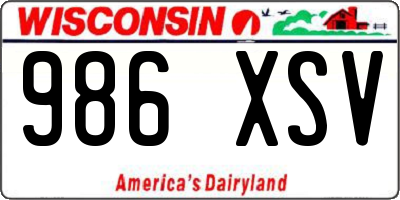 WI license plate 986XSV