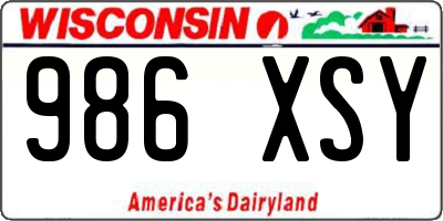 WI license plate 986XSY