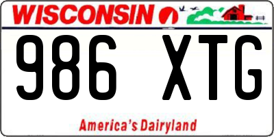 WI license plate 986XTG