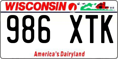 WI license plate 986XTK