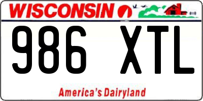 WI license plate 986XTL