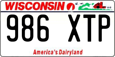 WI license plate 986XTP