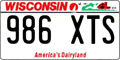 WI license plate 986XTS