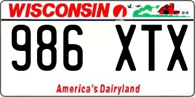 WI license plate 986XTX