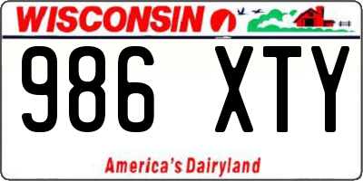 WI license plate 986XTY