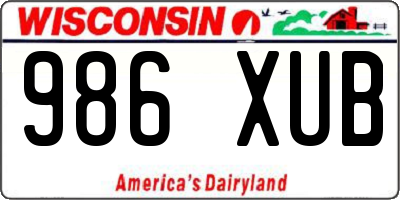 WI license plate 986XUB