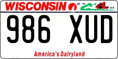 WI license plate 986XUD