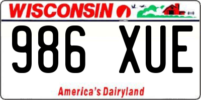 WI license plate 986XUE