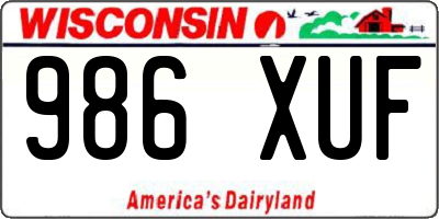 WI license plate 986XUF