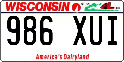 WI license plate 986XUI