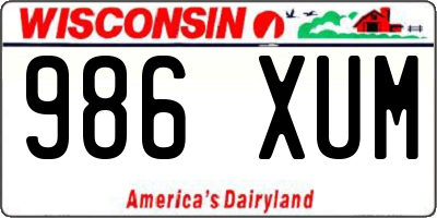 WI license plate 986XUM