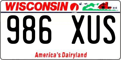 WI license plate 986XUS