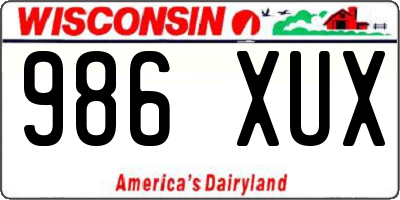 WI license plate 986XUX