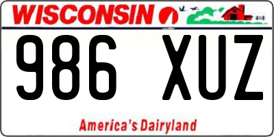 WI license plate 986XUZ