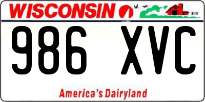 WI license plate 986XVC