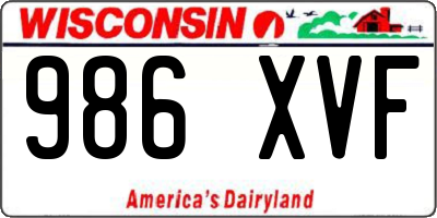 WI license plate 986XVF