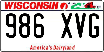 WI license plate 986XVG