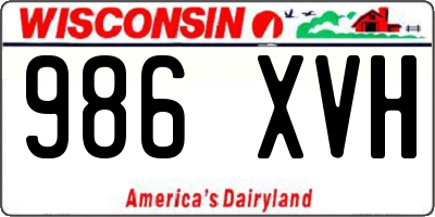 WI license plate 986XVH